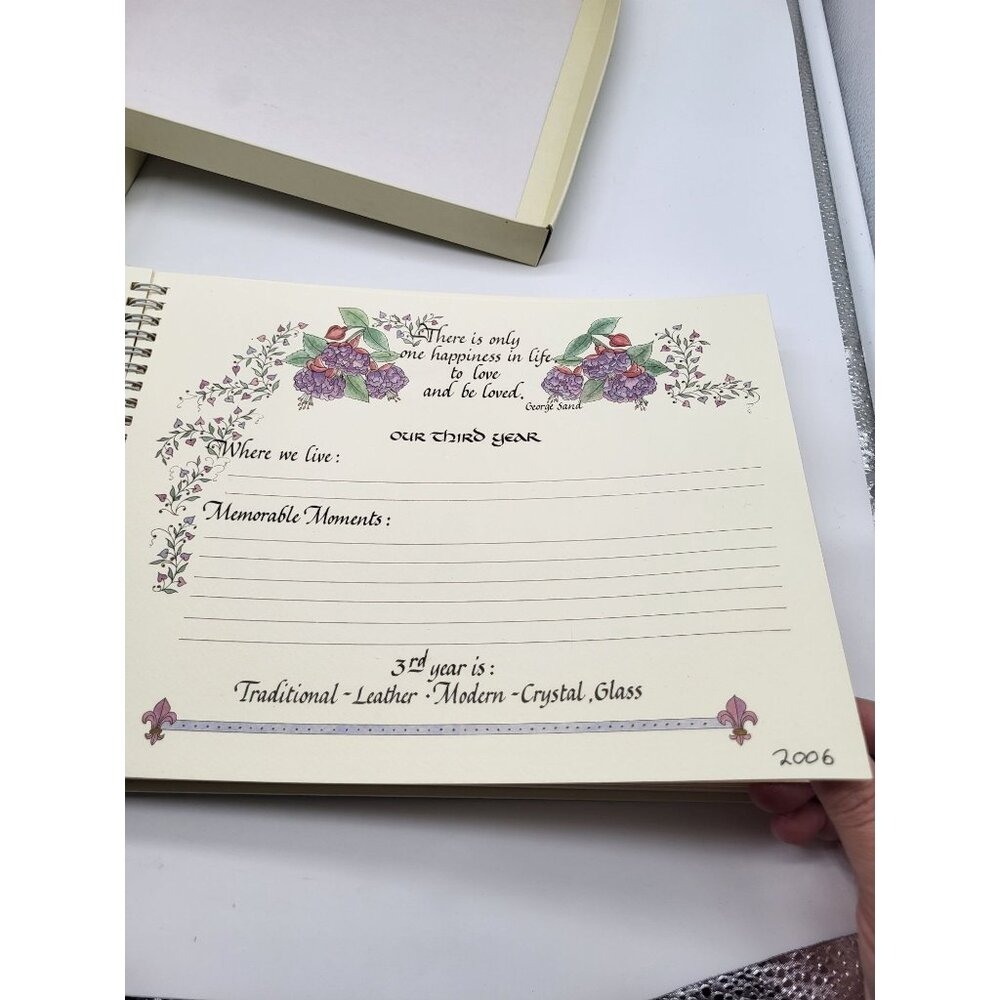 VTG 90s Our Wedding Anniversary Memory Book Floral Cottagecore Document *READ - Picture 10 of 15